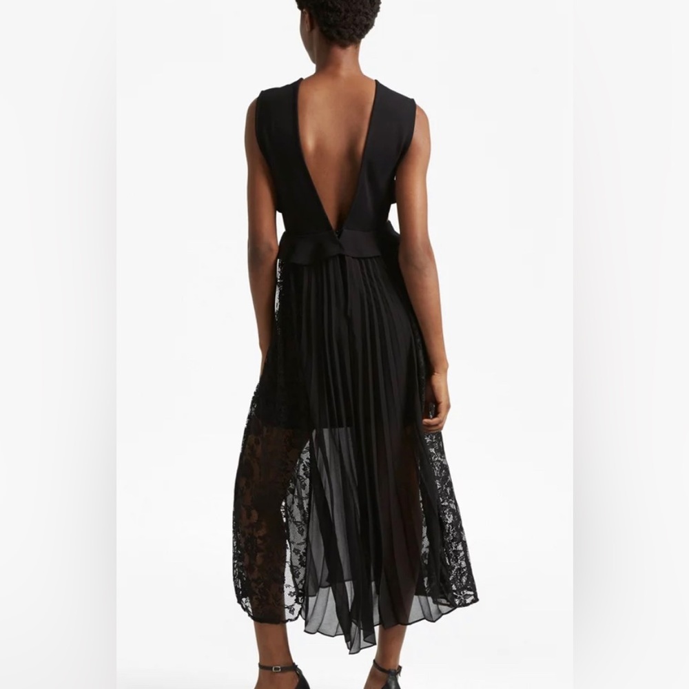 French Connection Angelina Pleated Lace Midi Dress 6 NWT - Picture 2 of 10
